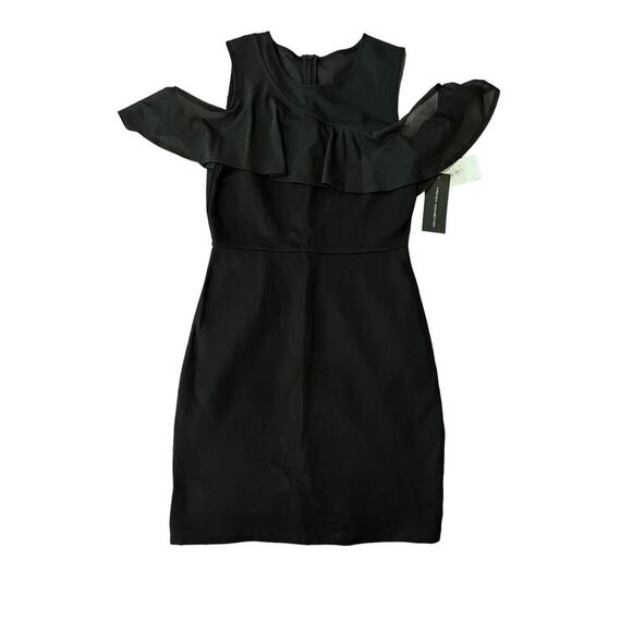 The French Connection Size 6 Little Black Cocktail Dress Cold Shoulder NWT - Picture 4 of 7